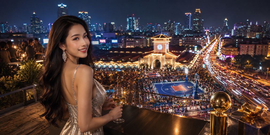 Người chơi tại TP. Hồ Chí Minh theo dõi tỷ lệ kèo bóng rổ dưới ánh đèn neon về đêm